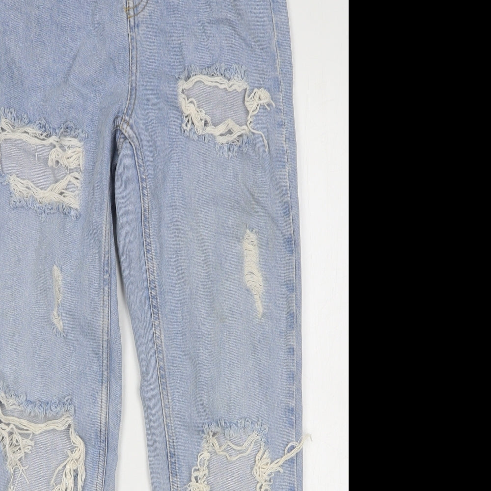 Denim & Co. Womens Blue Cotton Mom Jeans Size 6 L30 in Regular Button