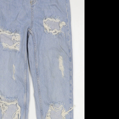 Denim & Co. Womens Blue Cotton Mom Jeans Size 6 L30 in Regular Button