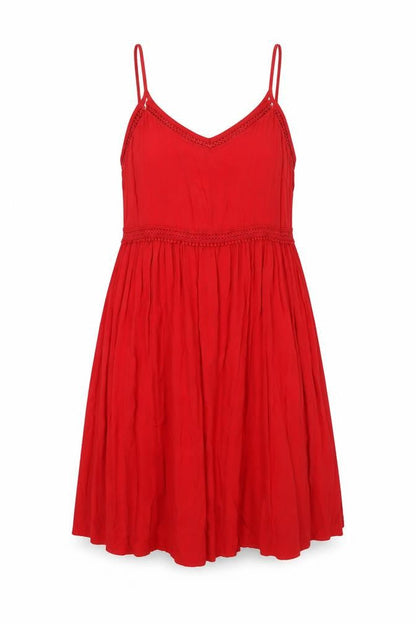 New Look Womens Red Polyester A-Line Size 10 V-Neck Pullover