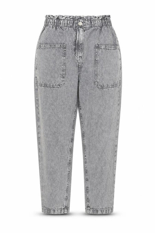 Dunnes Womens Grey Cotton Straight Jeans Size 26 in L23 in Regular Zip