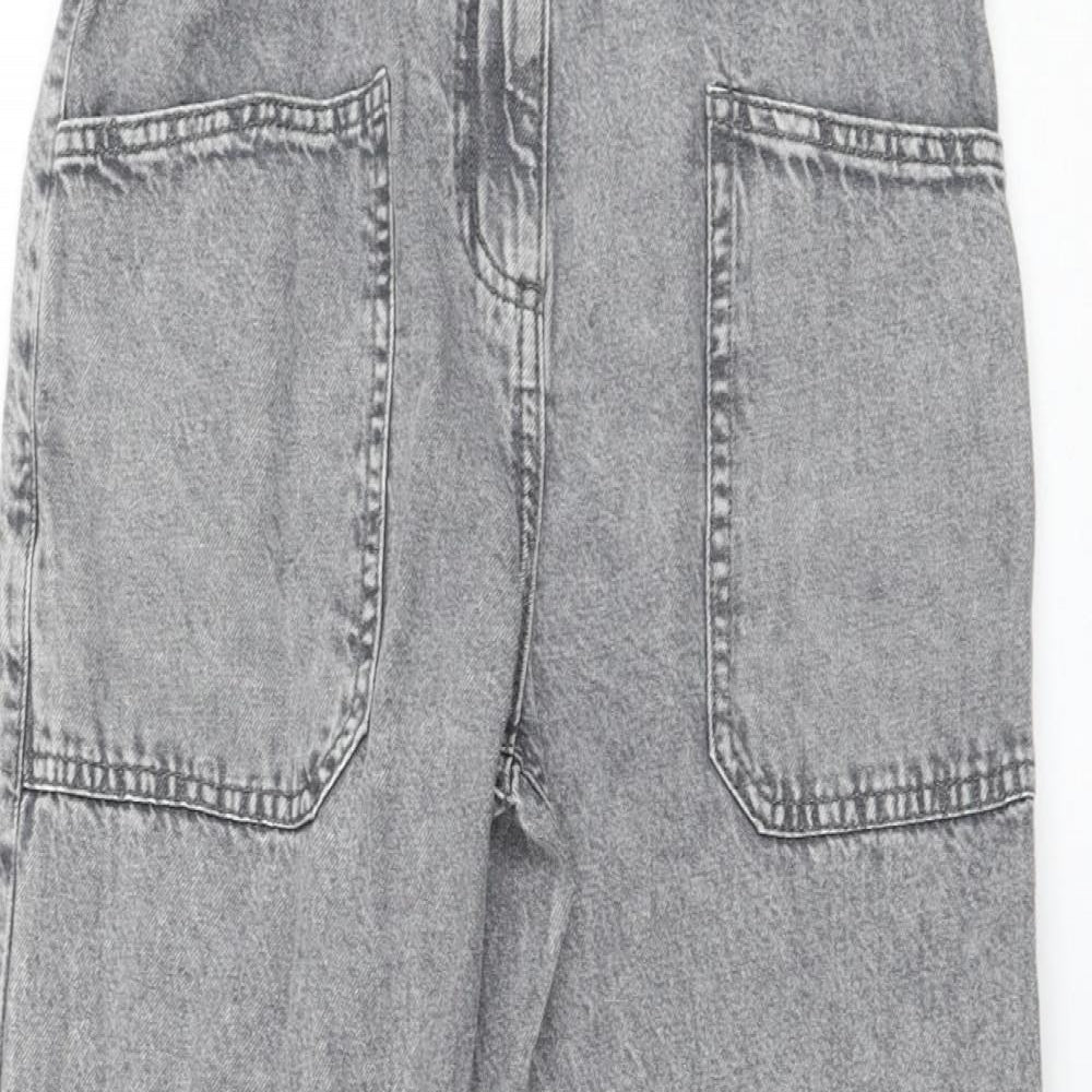Dunnes Stores Womens Grey Cotton Straight Jeans Size 26 in L23 in Regular Zip