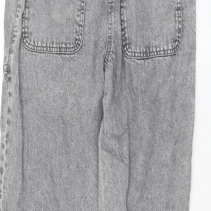 Dunnes Stores Womens Grey Cotton Straight Jeans Size 26 in L23 in Regular Zip