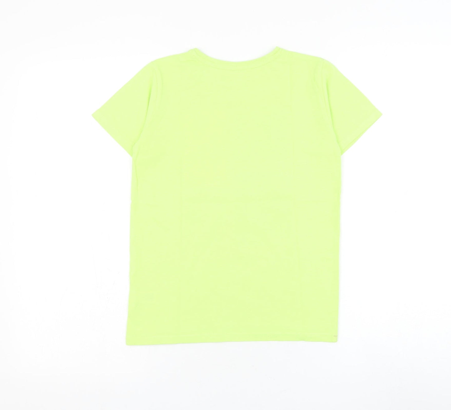 Dunnes Stores Boys Green Cotton Basic T-Shirt Size 8-9 Years Round Neck Pullover - Football