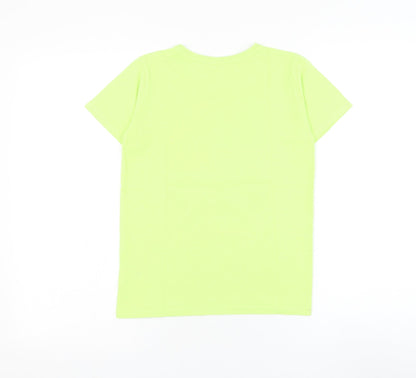 Dunnes Stores Boys Green Cotton Basic T-Shirt Size 8-9 Years Round Neck Pullover - Football