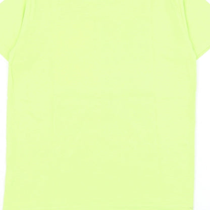 Dunnes Stores Boys Green Cotton Basic T-Shirt Size 8-9 Years Round Neck Pullover - Football