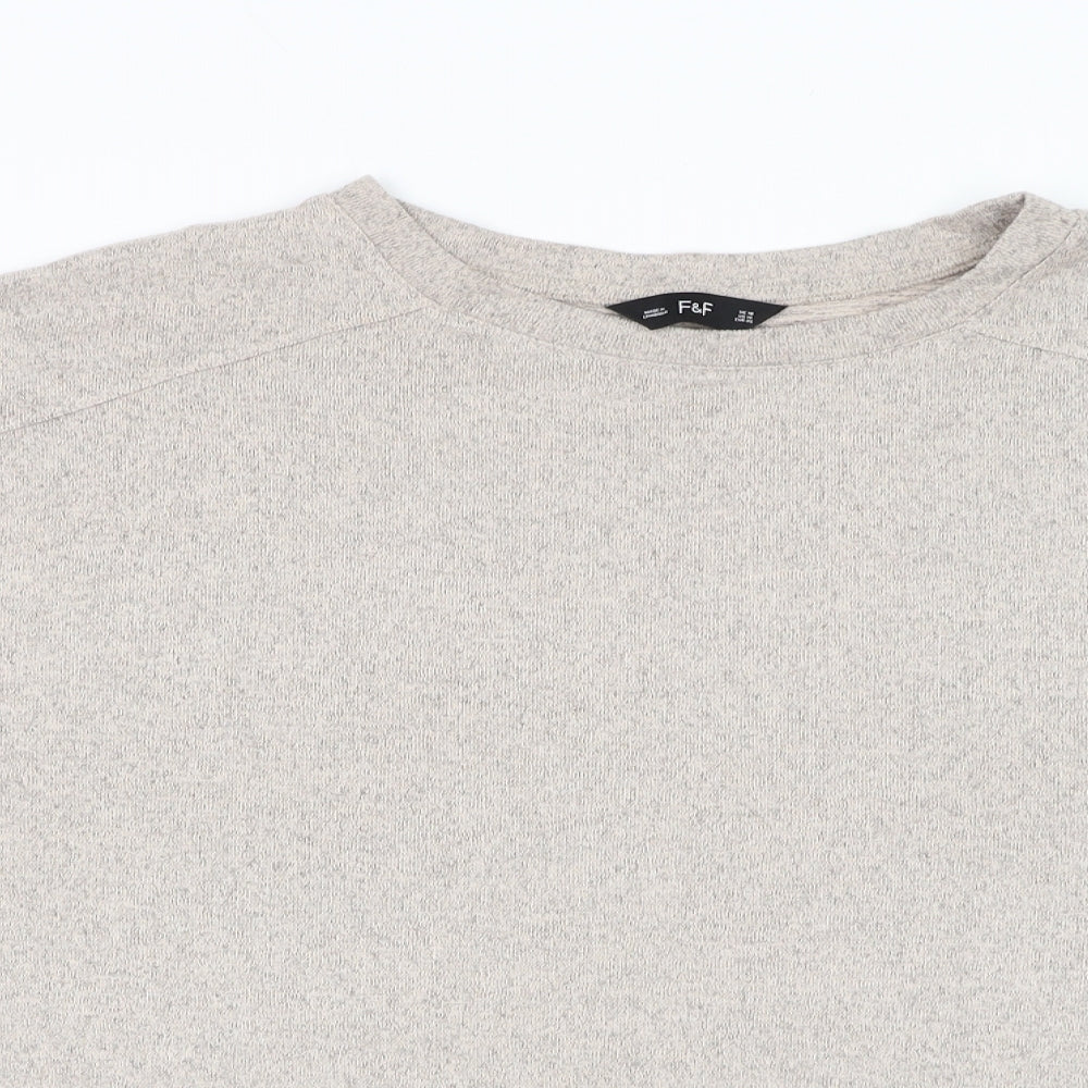 F&F Womens Beige Round Neck Polyester Pullover Jumper Size 18