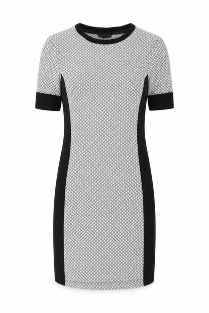 Topshop Womens Grey Polyester Pencil Dress Size 8 Round Neck Pullover