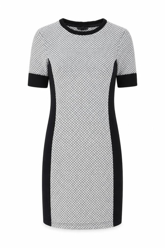 Topshop Womens Grey Polyester Pencil Dress Size 8 Round Neck Pullover