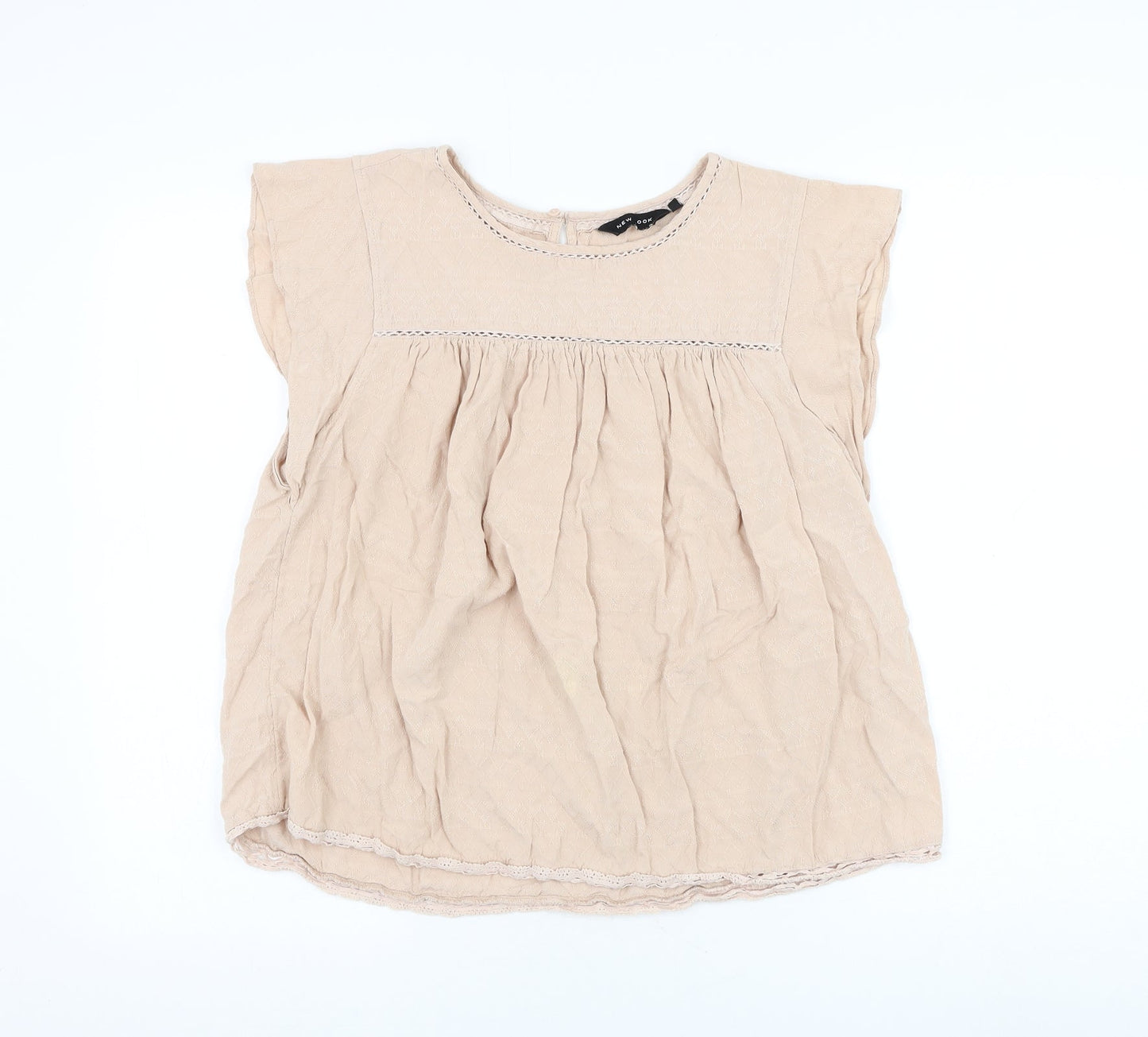 Womens UK Size 12 New Look Pink Basic Blouse