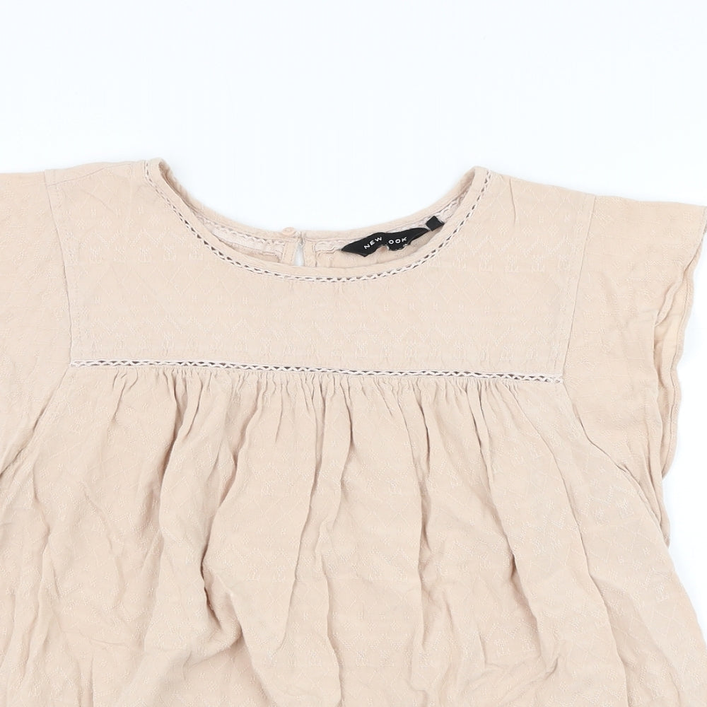 Womens UK Size 12 New Look Pink Basic Blouse