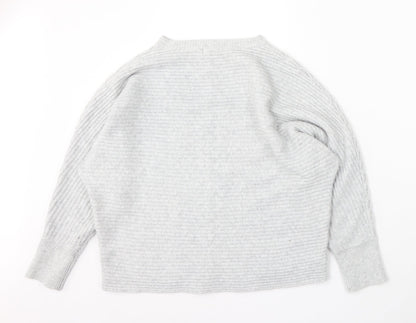 F&F Womens Grey Round Neck Polyester Pullover Jumper Size L