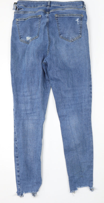 George Womens Blue Polyester Skinny Jeans Size 32 L28 in Regular Button