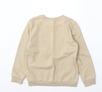 Primark Boys Beige Cotton Pullover Sweatshirt Size 7-8 Years - Bronx New York