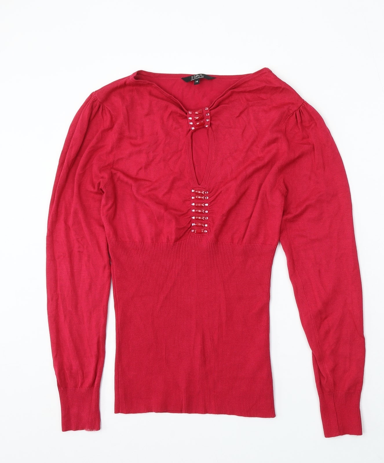 Womens UK Size 14 Debenhams Red Pullover Jumper