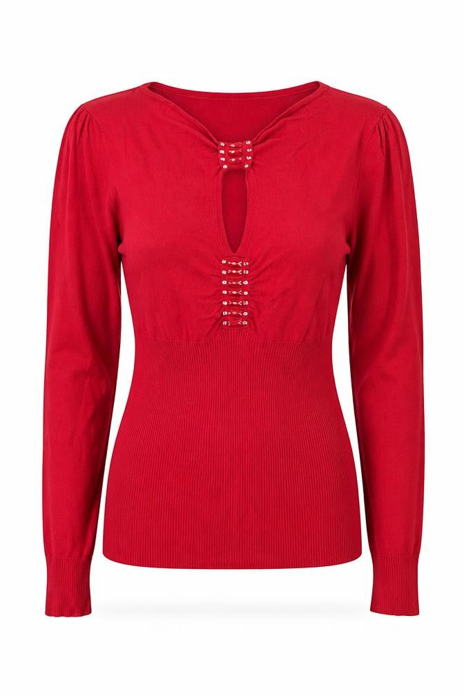 Womens UK Size 14 Debenhams Red Pullover Jumper