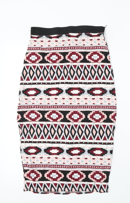 Cameo Rose Womens Multicoloured Geometric Polyester Straight & Pencil Skirt Size 28 in