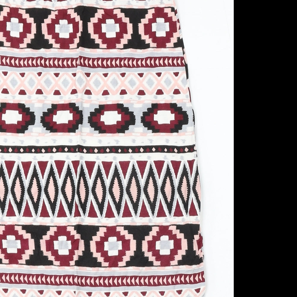 Cameo Rose Womens Multicoloured Geometric Polyester Straight & Pencil Skirt Size 28 in