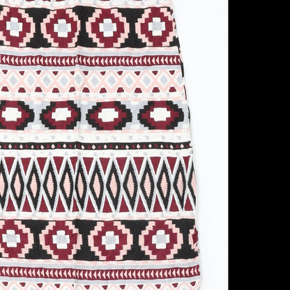 Cameo Rose Womens Multicoloured Geometric Polyester Straight & Pencil Skirt Size 28 in