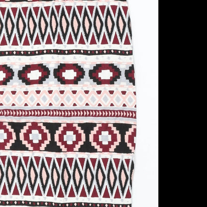 Cameo Rose Womens Multicoloured Geometric Polyester Straight & Pencil Skirt Size 28 in
