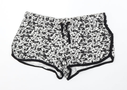 Disney Womens Multicoloured Geometric Polyester Sweat Shorts Size 16 L3 in Regular - Mickey Mouse