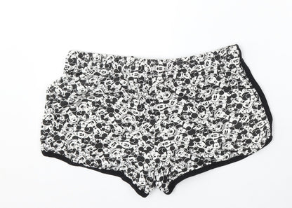 Disney Womens Multicoloured Geometric Polyester Sweat Shorts Size 16 L3 in Regular - Mickey Mouse