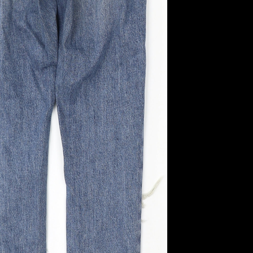 Topshop Womens Blue Cotton Mom Jeans Size 25 L30 in Regular Button
