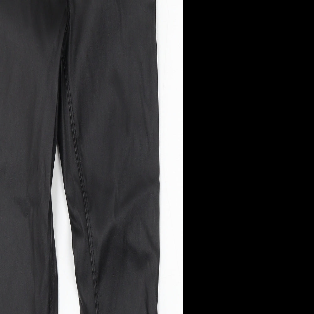 Denim & Co. Womens Black Polyurethane Skinny Jeans Size 8 L29 in Regular Button