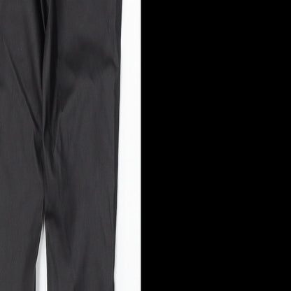 Denim & Co. Womens Black Polyurethane Skinny Jeans Size 8 L29 in Regular Button