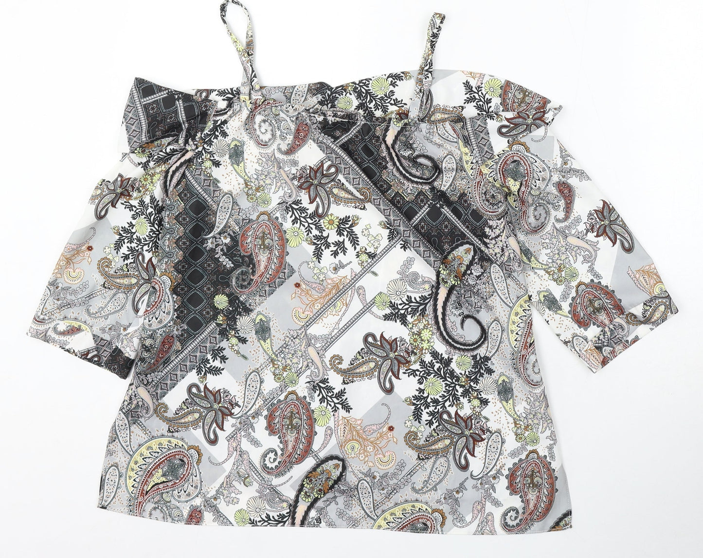 Womens UK Size 8 River Island Multicoloured Basic Blouse