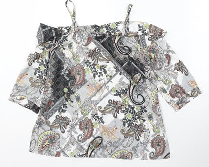 Womens UK Size 8 River Island Multicoloured Basic Blouse