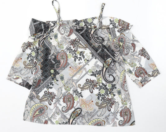 Womens UK Size 8 River Island Multicoloured Basic Blouse