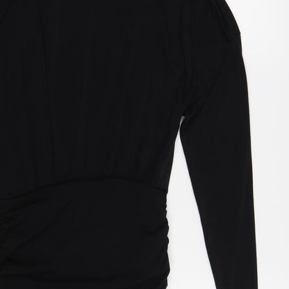 New Look Womens Black Polyester Bodycon Size 10 Boat Neck Pullover