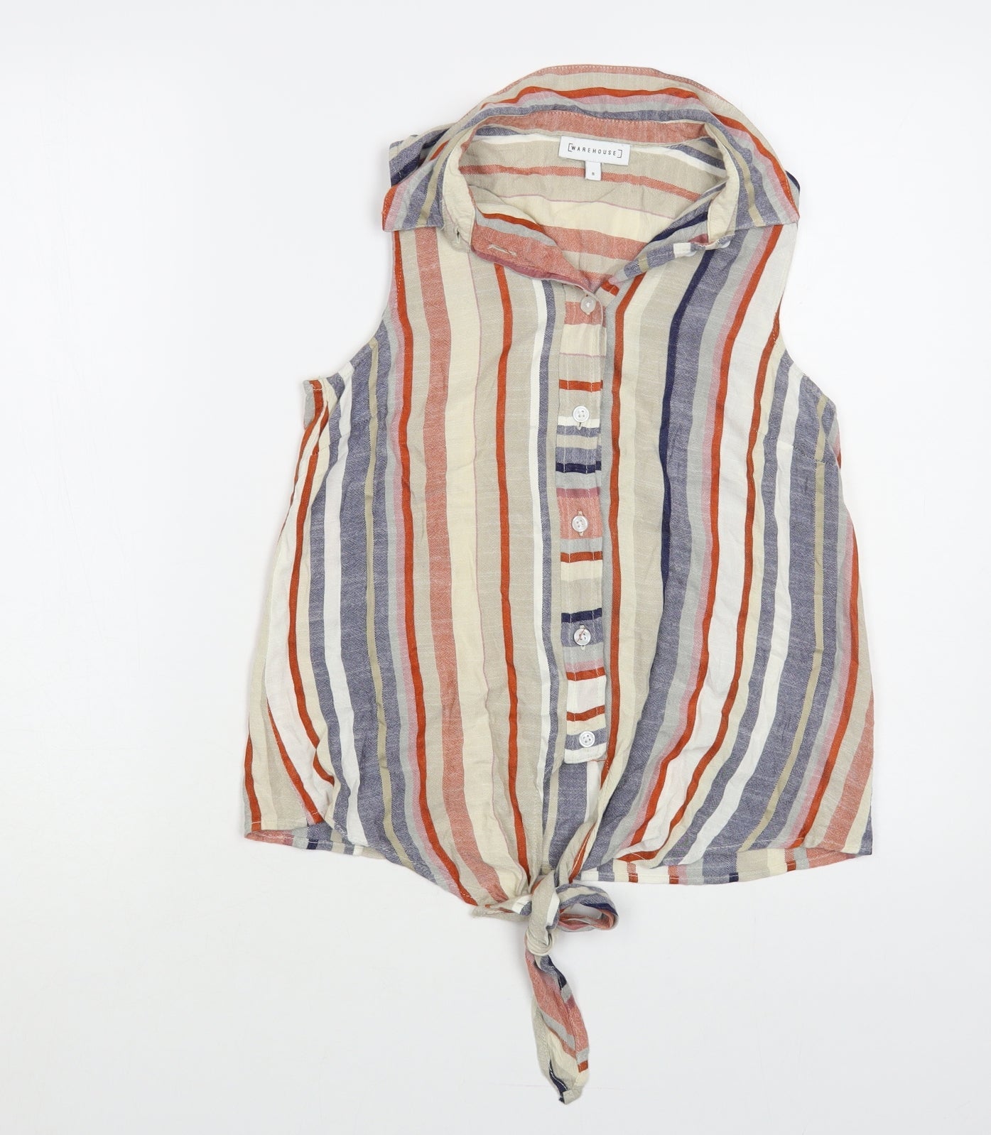 Womens UK Size 8 Warehouse Multicoloured Basic Button-Up