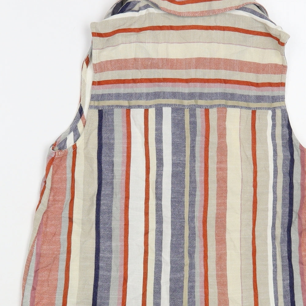 Womens UK Size 8 Warehouse Multicoloured Basic Button-Up