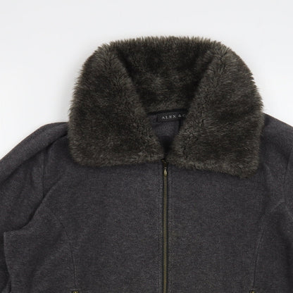 Alex & Co. Womens Grey Jacket Size 16 Zip