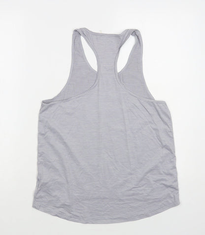 USA Pro Womens Grey Striped Nylon Pullover Tank Size 8 Scoop Neck Pullover