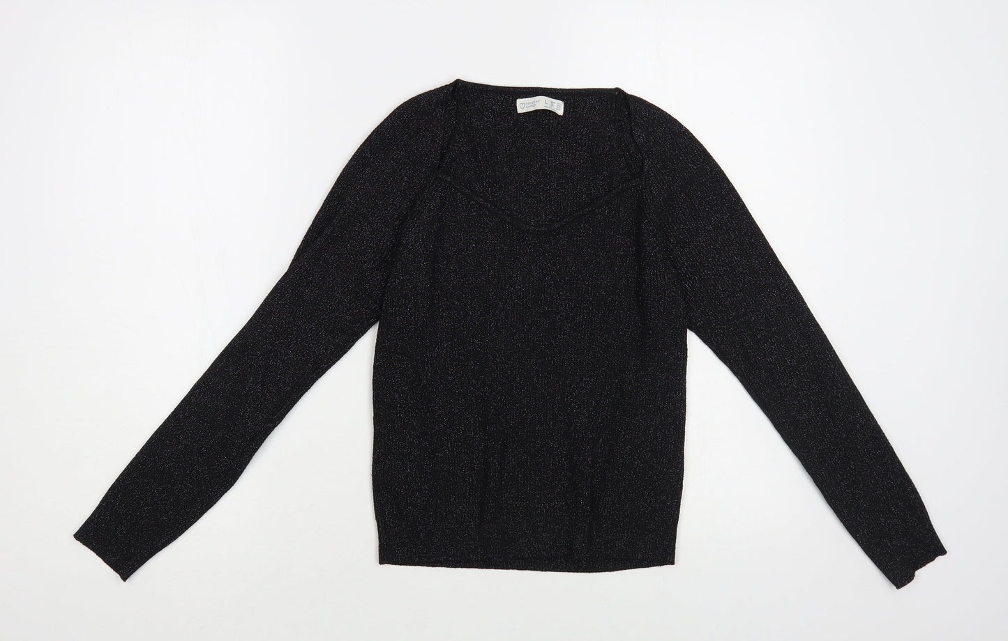 Primark Womens Black V-Neck Polyester Pullover Jumper Size 14