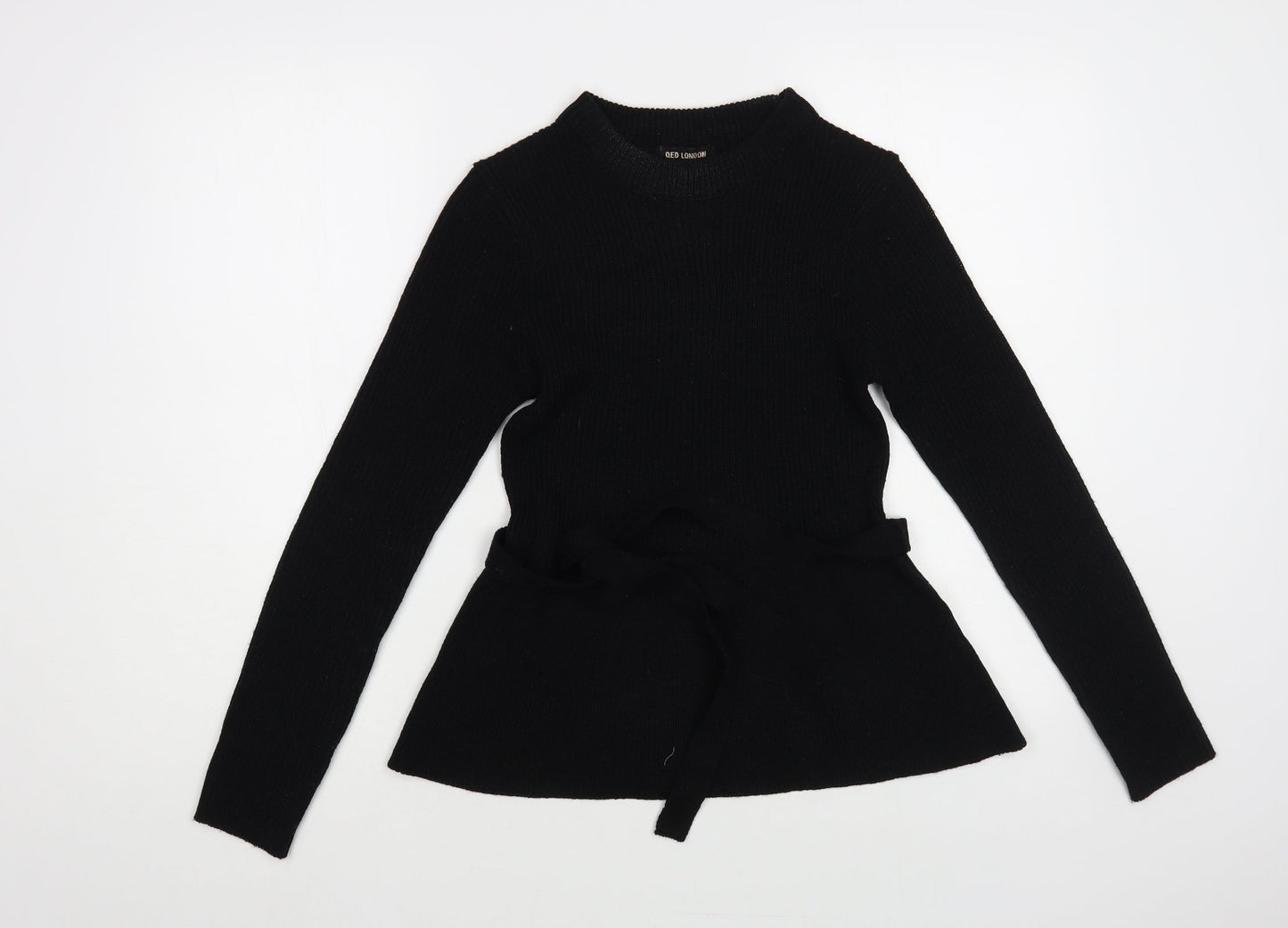 Womens UK Size S QED London Black Pullover Jumper