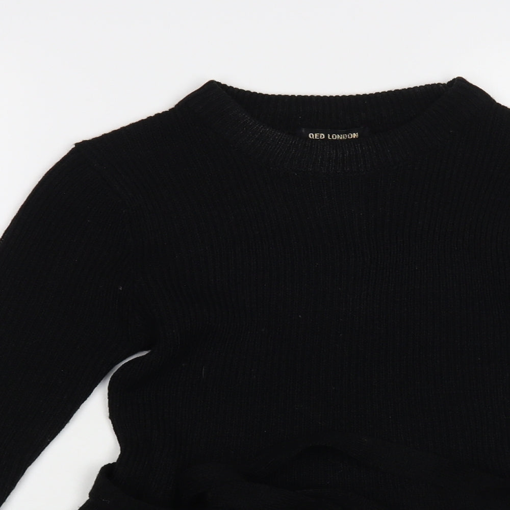 Womens UK Size S QED London Black Pullover Jumper
