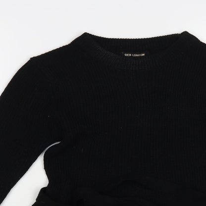 Womens UK Size S QED London Black Pullover Jumper