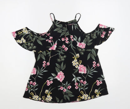 Womens UK Size 8 New Look Black Basic Blouse