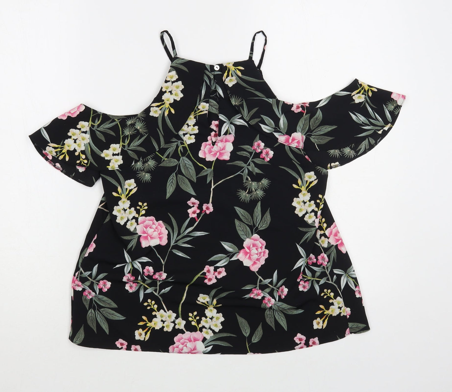 Womens UK Size 8 New Look Black Basic Blouse
