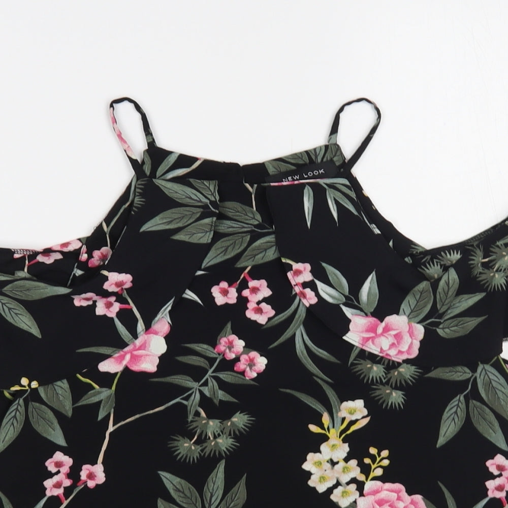 Womens UK Size 8 New Look Black Basic Blouse