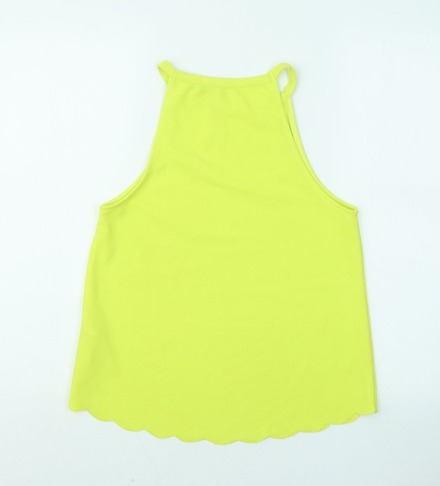 Womens UK Size 10 New Look Yellow Basic Tank