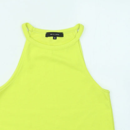 Womens UK Size 10 New Look Yellow Basic Tank
