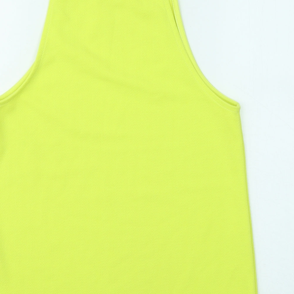 Womens UK Size 10 New Look Yellow Basic Tank