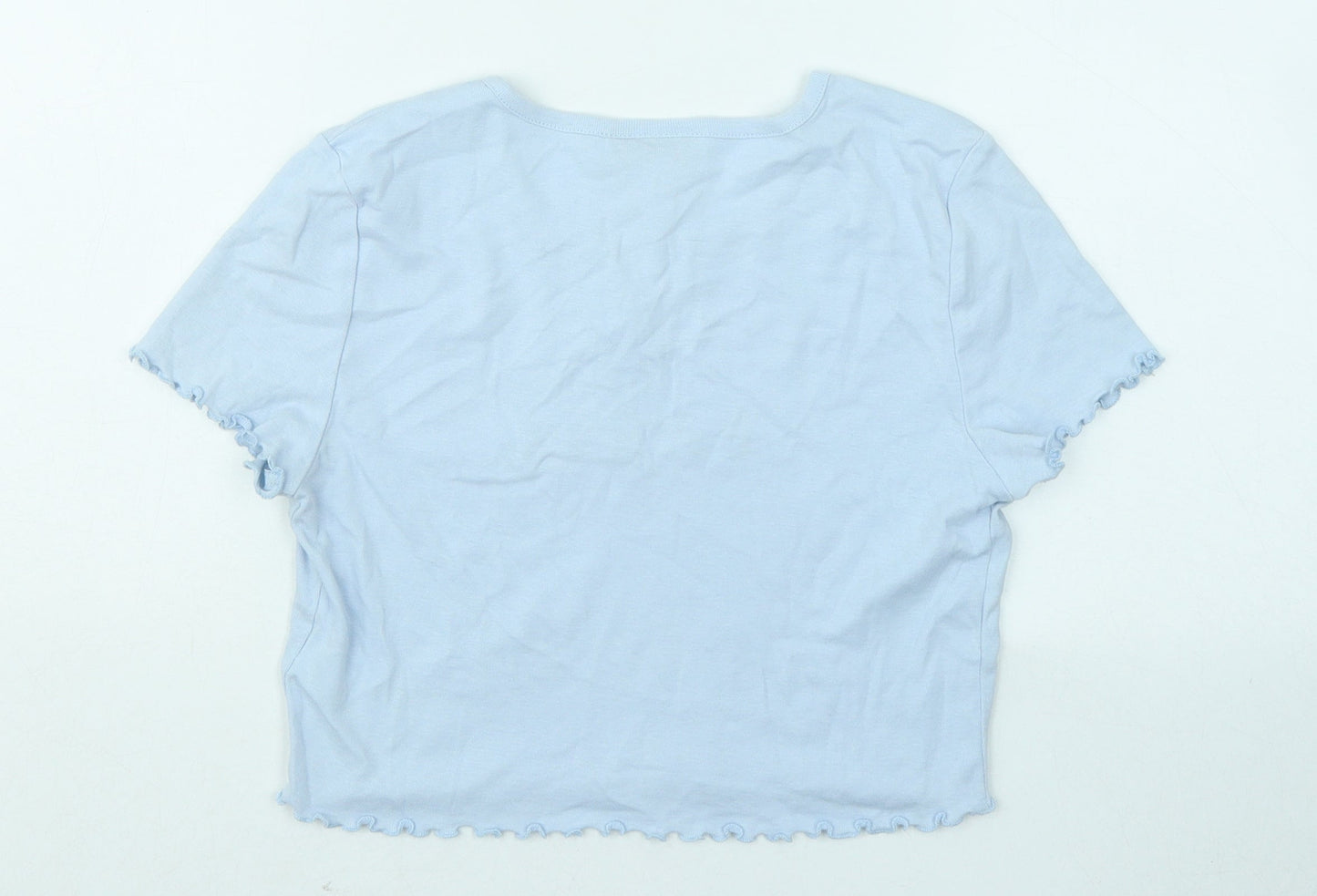 Womens UK Size 12 Topshop Blue Basic T-Shirt
