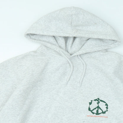 H&M Womens Grey Cotton Pullover Hoodie Size XS - Peace