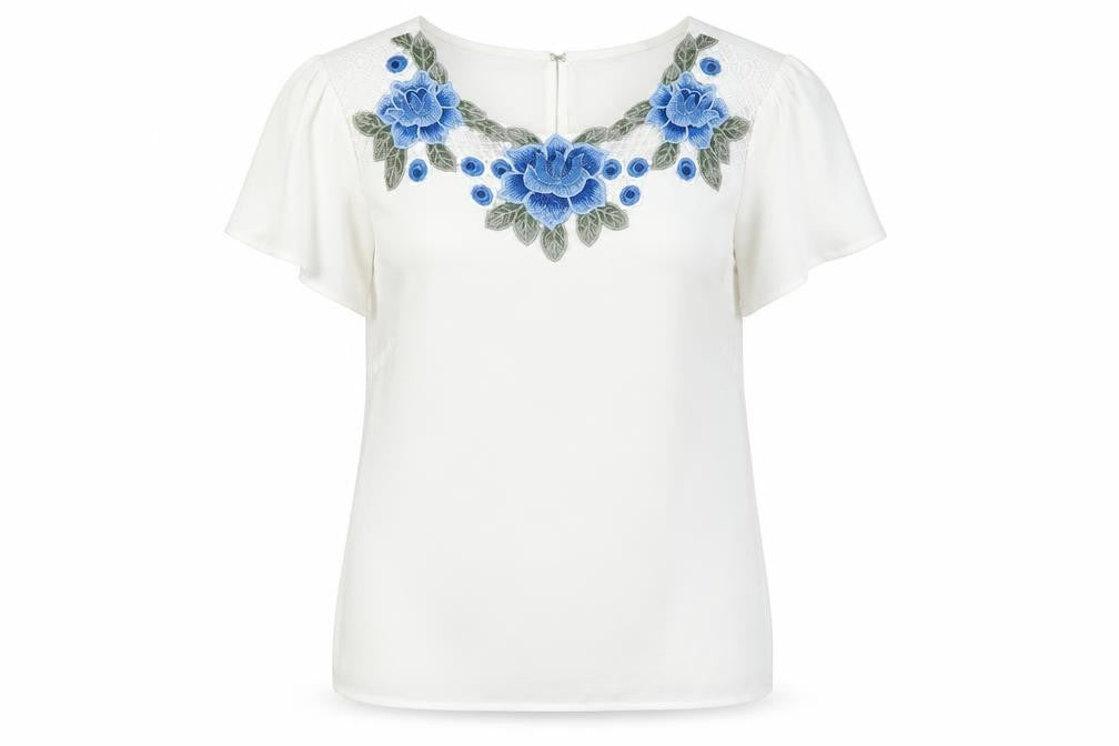 Womens UK Size 10 Oasis White Basic T-Shirt