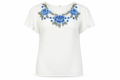 Womens UK Size 10 Oasis White Basic T-Shirt